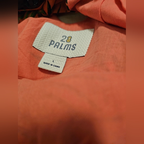 28 Palms Tropical Coral Linen Halter Dress. Size Large. Dress is lined. - Picture 10 of 10
